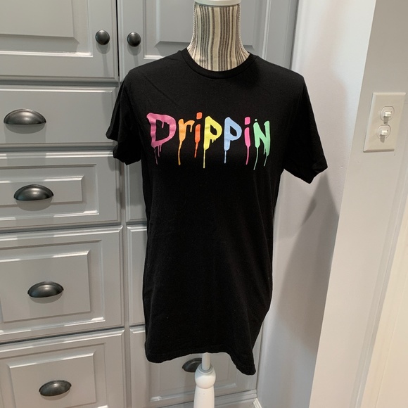 Franchise Los Angeles Black Short Sleeve "Drippin" T-Shirt, Size M - Picture 1 of 4
